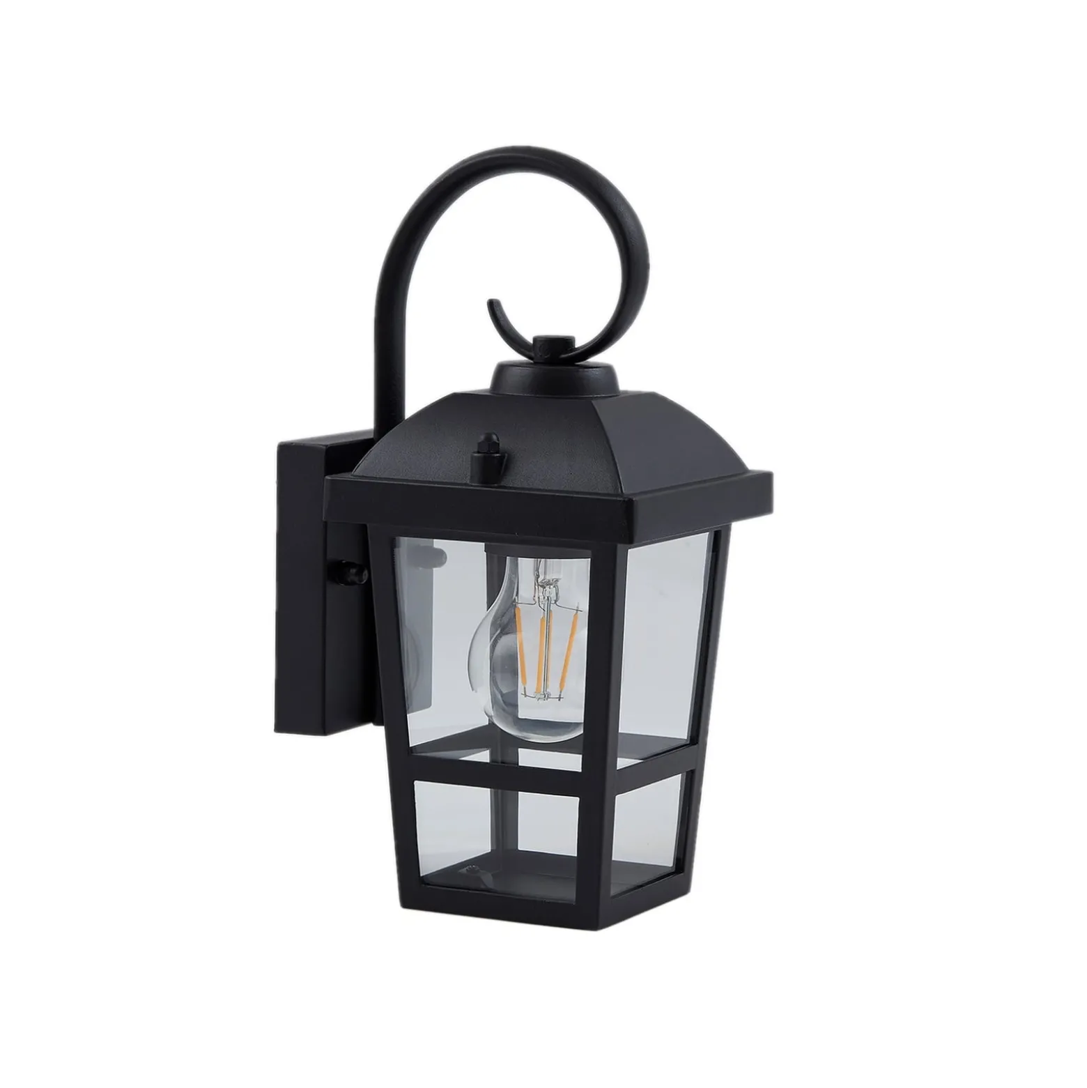 Lindby Eloane -ulkoseinävalaisin, musta, ruostumaton teräs, 29 cm