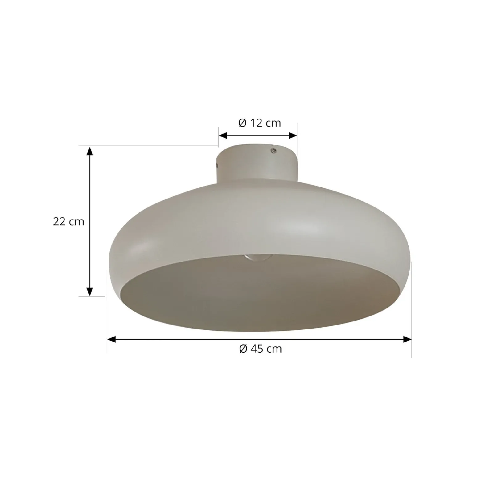 Lindby Elover kattovalaisin, beige, Ø 45 cm, rautaa
