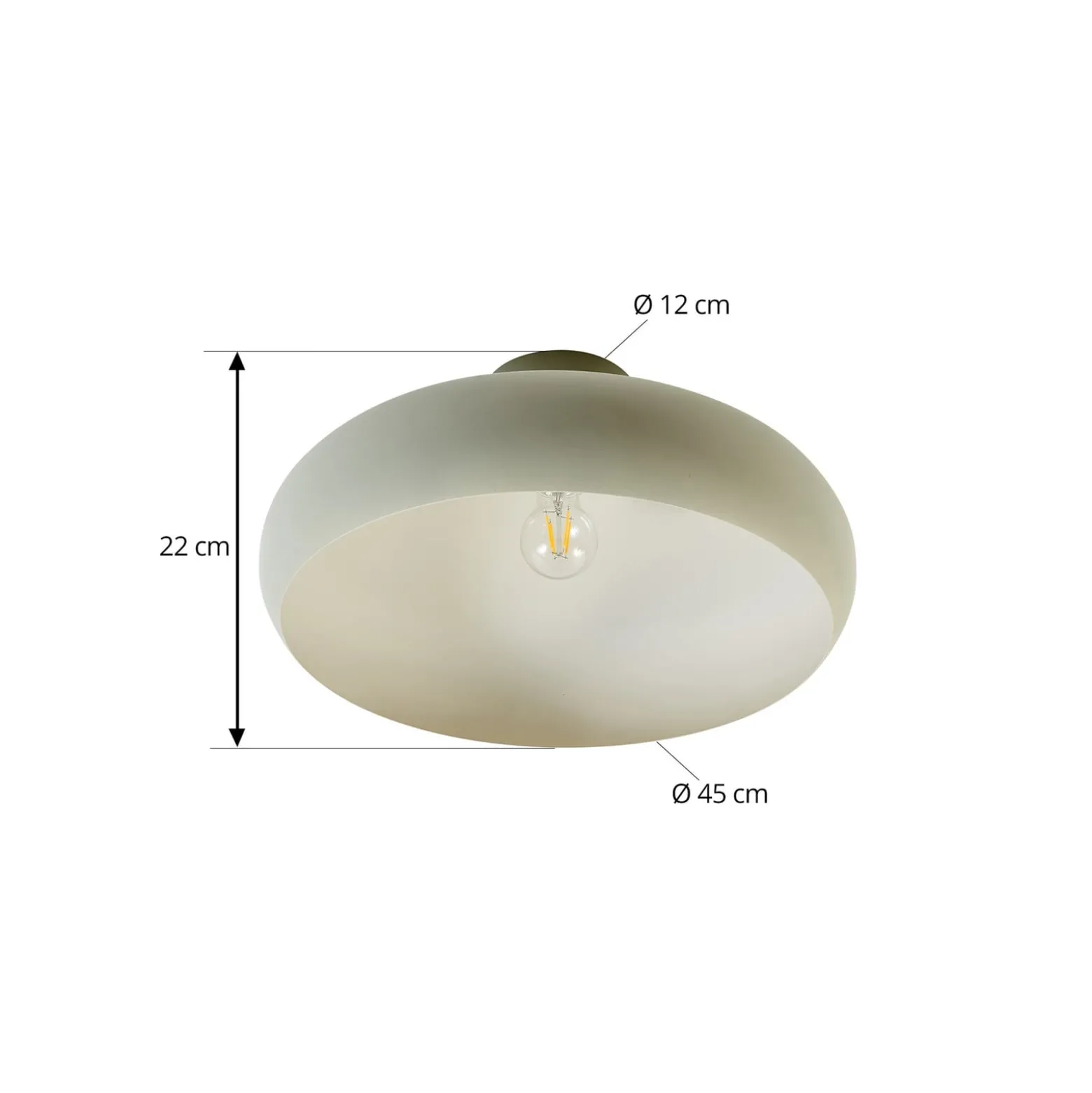 Lindby Elover kattovalaisin, vaaleanvihreä, Ø 45 cm, rautaa
