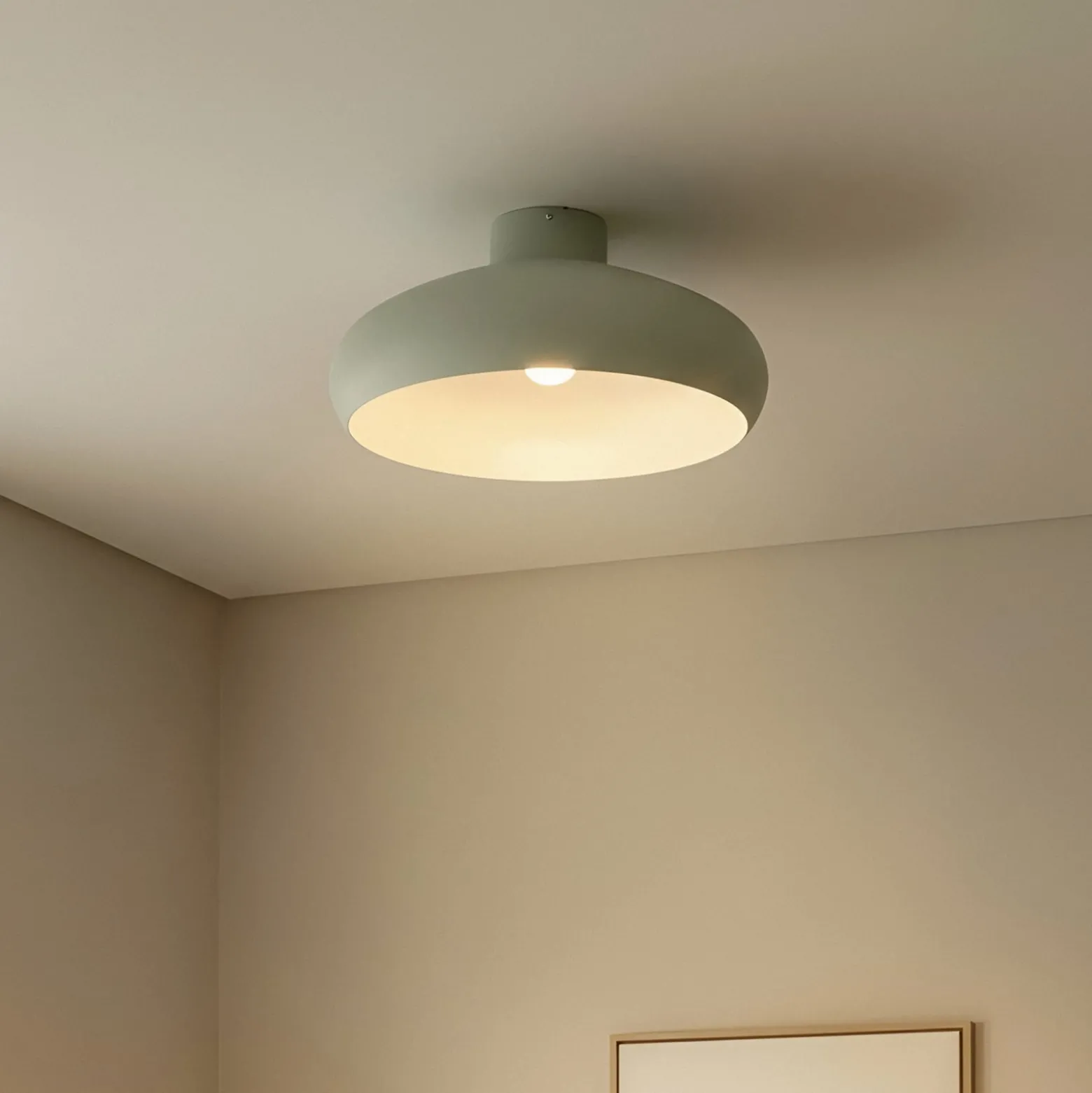 Lindby Elover kattovalaisin, vaaleanvihreä, Ø 45 cm, rautaa