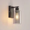 Lindby Emavi seinävalaisin, musta/savunharmaa, lasi, E27