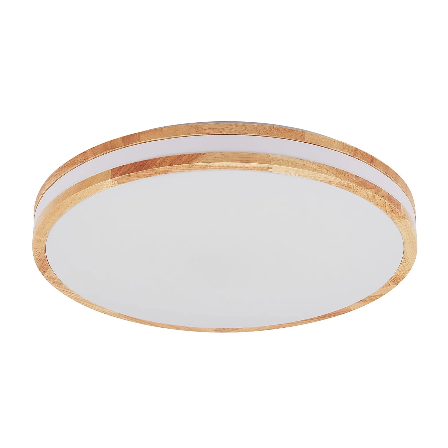 Lindby Emiva LED-kattovalaisin, 50 cm, vaalea puu, CCT