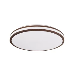 Lindby Emiva LED-kattovalaisin, halkaisija 50 cm, tumma puu, CCT