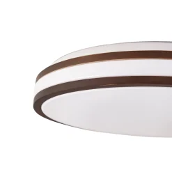 Lindby Emiva LED-kattovalaisin, halkaisija 50 cm, tumma puu, CCT