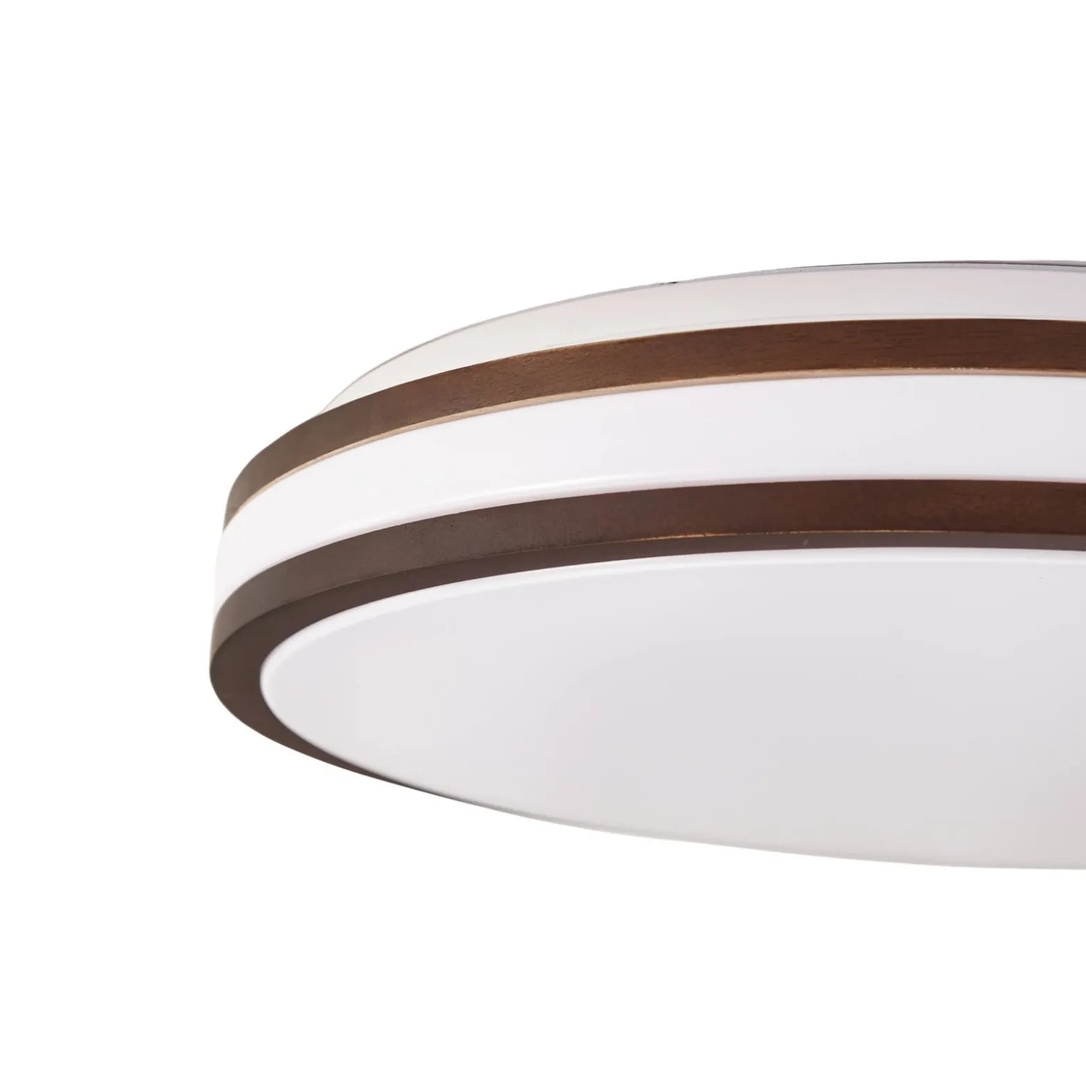Lindby Emiva LED-kattovalaisin, halkaisija 50 cm, tumma puu, CCT