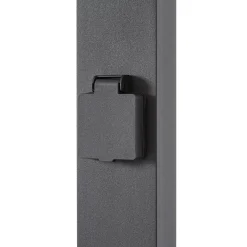 Lindby Enerio -pylväsvalaisin, musta, pistorasia, 80 cm, GU10