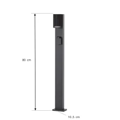 Lindby Enerio -pylväsvalaisin, musta, pistorasia, 80 cm, GU10