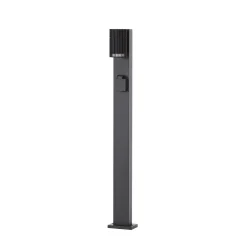 Lindby Enerio -pylväsvalaisin, musta, pistorasia, 80 cm, GU10