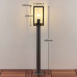 Lindby Filimon polkuvalaisin, 80 cm, antrasiitti, IP44, E27