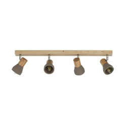 Lindby Filiz valonheitin, 4-valo, 77 cm, puu, betoni, E14