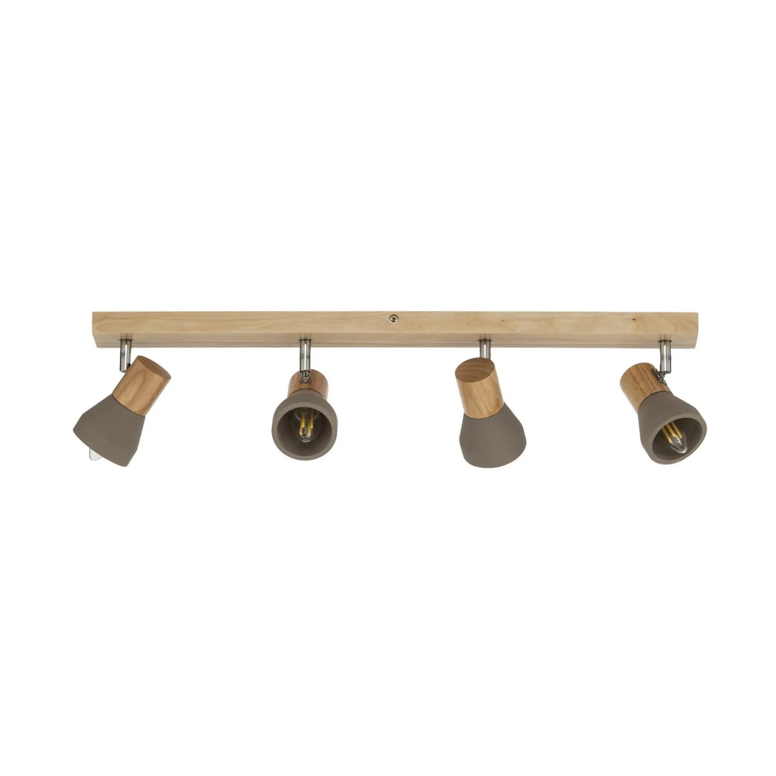Lindby Filiz valonheitin, 4-valo, 77 cm, puu, betoni, E14
