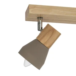 Lindby Filiz valonheitin, 4-valo, 77 cm, puu, betoni, E14
