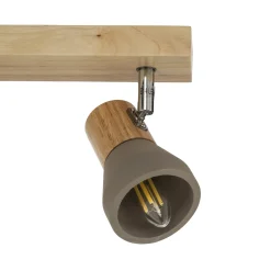 Lindby Filiz valonheitin, 4-valo, 77 cm, puu, betoni, E14