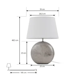 Lindby Florentino pöytävalaisin, 49 cm, keramiikka, tekstiili