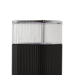 Lindby Halvar-pylväsvalaisin, 80 cm, musta, IP65, GU10, anturi