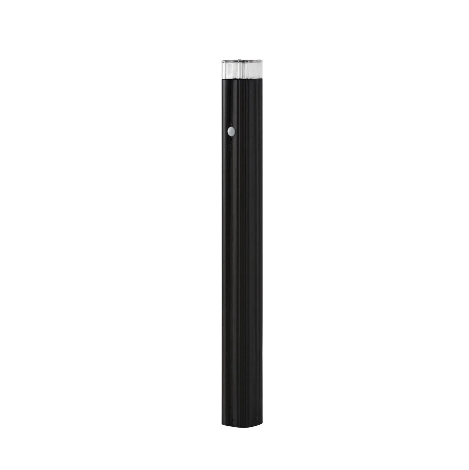 Lindby Halvar-pylväsvalaisin, 80 cm, musta, IP65, GU10, anturi