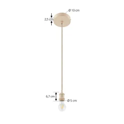Lindby Hattie-riippuvalaisin, E27-pidin, beige, Ø 5 cm
