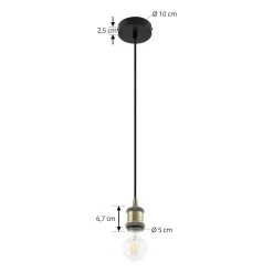 Lindby Hattie-riippuvalaisin, E27-pidin, messinki, Ø 5 cm