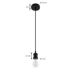 Lindby Hattie-riippuvalaisin, E27-pidin, musta, Ø 5 cm