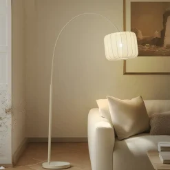 Lindby Helin-kaarivalaisin, beige, tekstiili, korkeus 198,5 cm