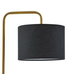 Lindby Hillary pöytävalaisin, musta/kulta, marmori, 49 cm