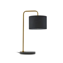Lindby Hillary pöytävalaisin, musta/kulta, marmori, 49 cm