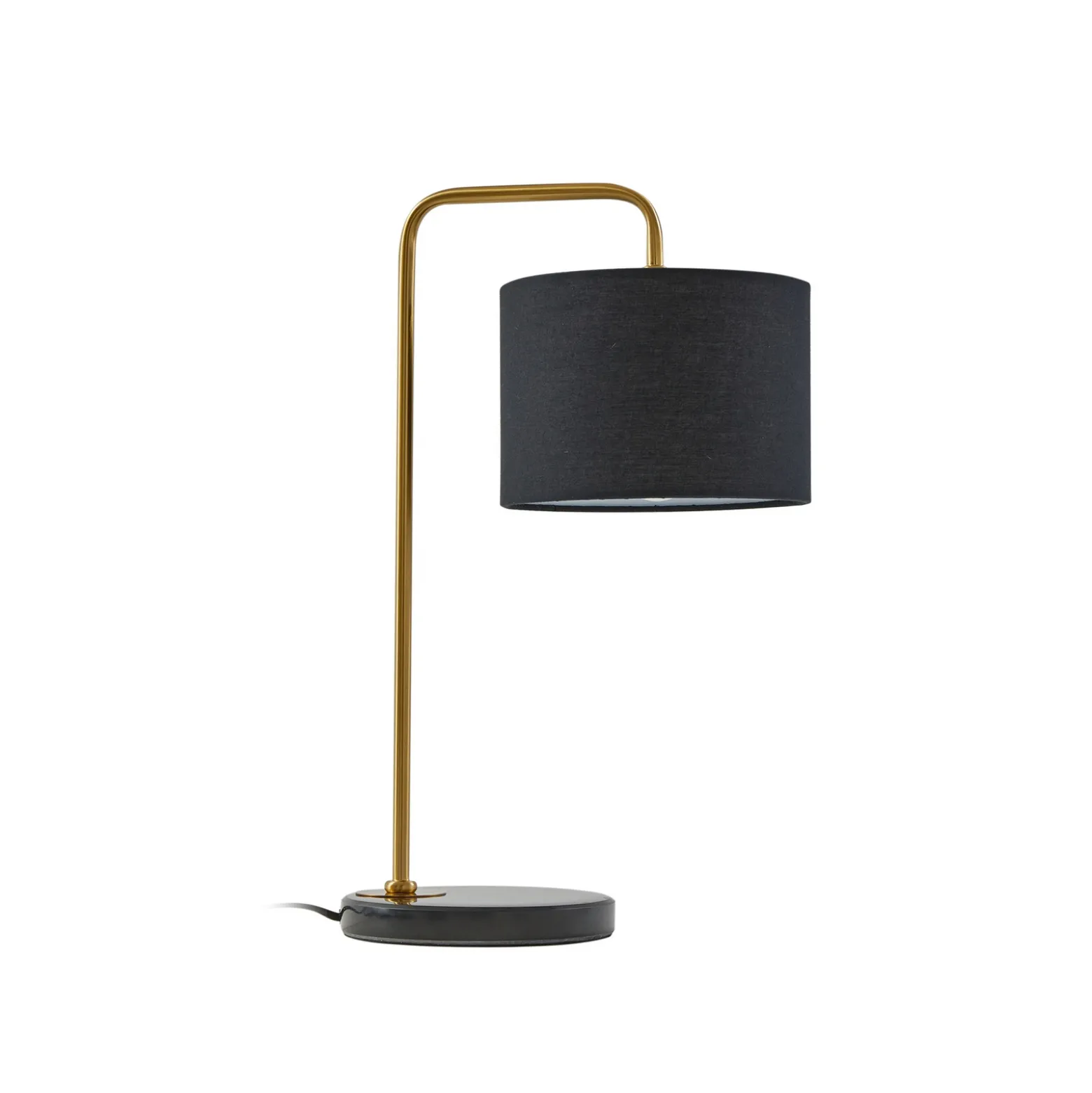 Lindby Hillary pöytävalaisin, musta/kulta, marmori, 49 cm