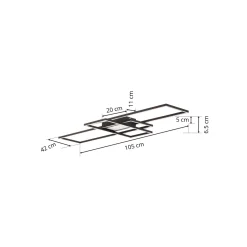Lindby Ismera LED-kattovalaisin 3 runkoa, antrasiitti