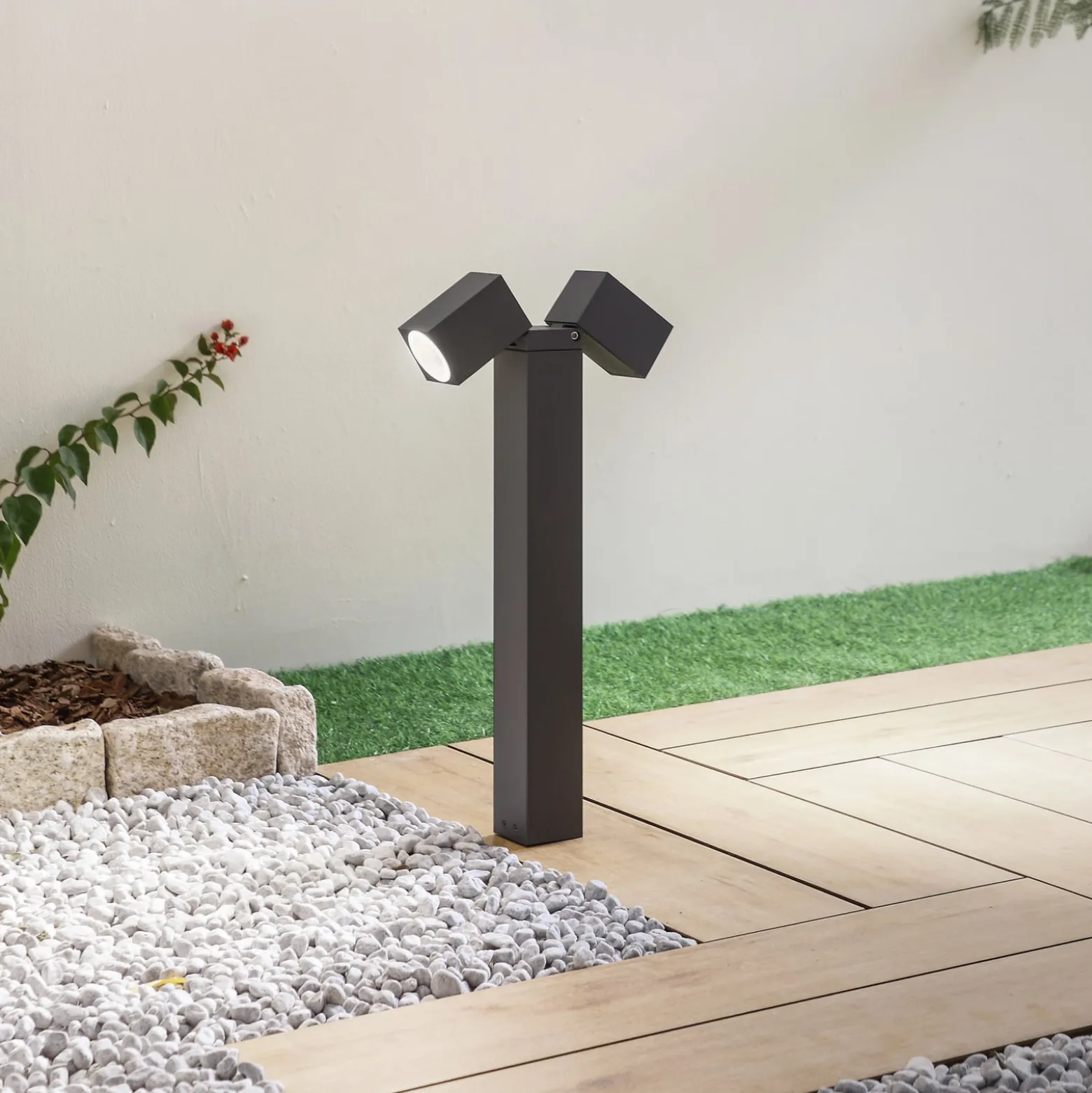 Lindby jalustavalaisin Othil, 2-valoinen, 50 cm, antrasiitti, metallia