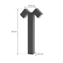 Lindby jalustavalaisin Othil, 2-valoinen, 50 cm, antrasiitti, metallia