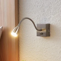 Lindby Jolka LED-lukuvalo, kytkin, nikkeliä