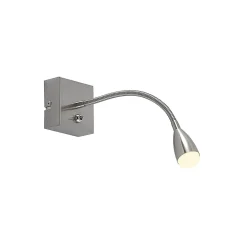 Lindby Jolka LED-lukuvalo, kytkin, nikkeliä