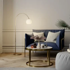 Lindby kaarilamppu Cynthia, messinkivärinen, lasi, 140 cm, E27