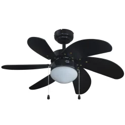 Lindby kattotuuletin Minja, musta, hiljainen, 78 cm, E14