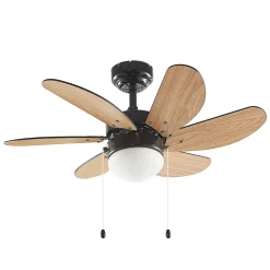 Lindby kattotuuletin Minja, musta, hiljainen, 78 cm, E14