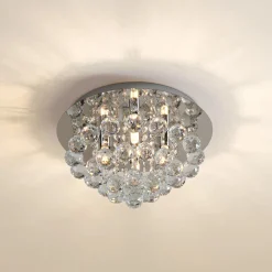 Lindby kattovalaisin Antonino, 4-valo, kromi, kristalli, 35cm