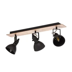 Lindby kattovalaisin Aylis, 3-valo, 60 cm, musta, puu, E14