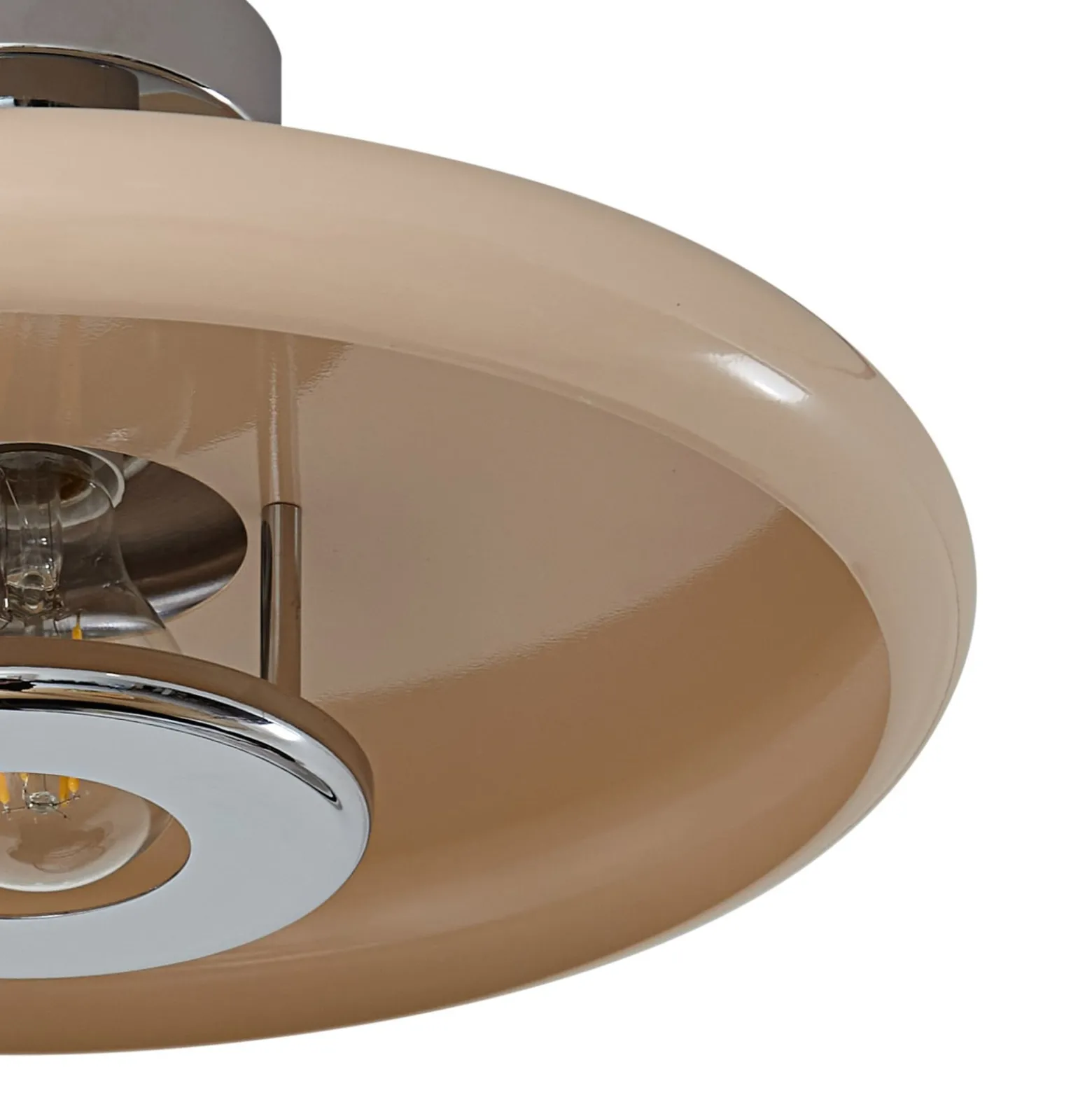Lindby kattovalaisin Branford, retro, Ø 35 cm, beige, metalli