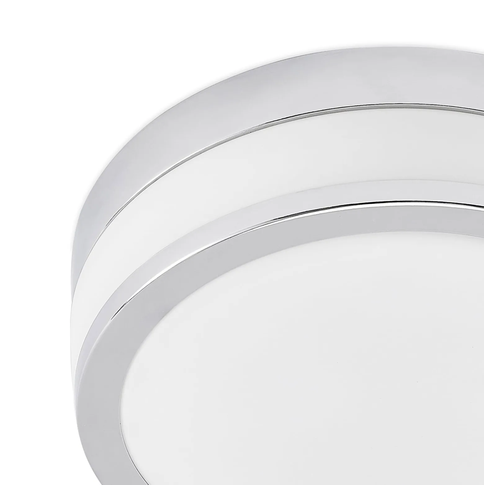 Lindby kattovalaisin Flavi, Ø 28 cm, kromi, lasi, IP44, E27