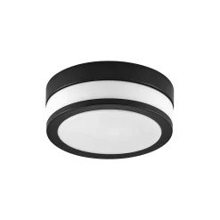 Lindby kattovalaisin Flavi, Ø 23 cm, musta, lasi, IP44, E27