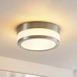 Lindby kattovalaisin Flavi, Ø 23 cm, nikkeli, lasi, IP44, E27