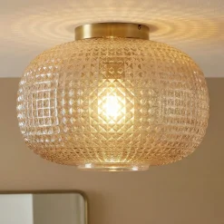 Lindby kattovalaisin Hildur, Ø 25 cm, meripihka, lasi