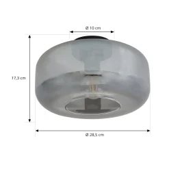 Lindby kattovalaisin Hildur, Ø 28,5 cm, savuharmaa, lasi