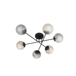 Lindby kattovalaisin Isamer, savunharmaa/amber, Ø 80 cm, pallovalaisin
