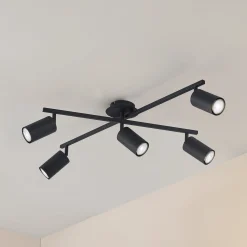 Lindby kattovalaisin Joffrey, 78 cm, musta, 5-lamppuinen, GU10