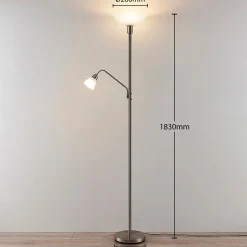 Lindby kattovalaisin Jost, 180 cm, nikkelin värinen, lukuvalot, lukuvalo
