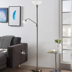 Lindby kattovalaisin Jost, 180 cm, nikkelin värinen, lukuvalot, lukuvalo