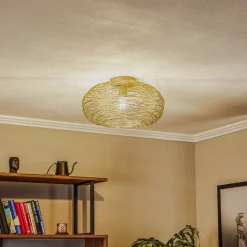 Lindby kattovalaisin Kaviya, kullanvärinen, Ø 40 cm, rauta, E27