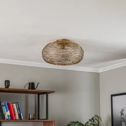 Lindby kattovalaisin Kaviya, kullanvärinen, Ø 40 cm, rauta, E27