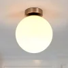 Lindby kattovalaisin Lennie, valkoinen, lasi, Ø 20 cm, IP44, E27